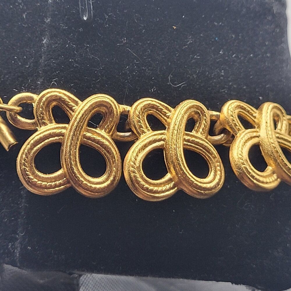 Vintage 80s AKI Gold Knot Necklace Chunky Thick Chain 16in